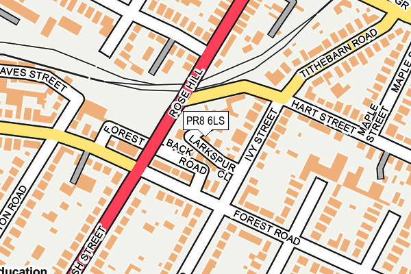 PR8 6LS map - OS OpenMap – Local (Ordnance Survey)