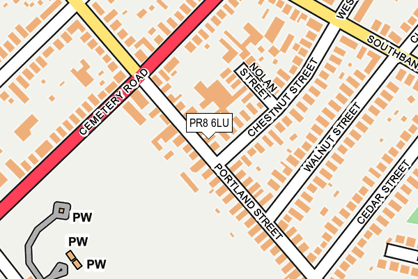 PR8 6LU map - OS OpenMap – Local (Ordnance Survey)