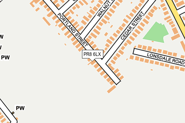 PR8 6LX map - OS OpenMap – Local (Ordnance Survey)