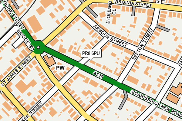 PR8 6PU map - OS OpenMap – Local (Ordnance Survey)