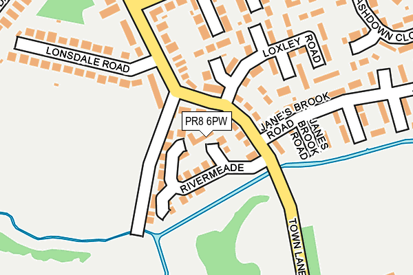 PR8 6PW map - OS OpenMap – Local (Ordnance Survey)