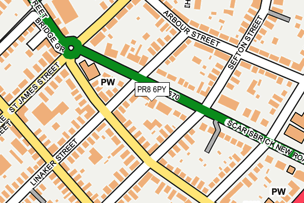 PR8 6PY map - OS OpenMap – Local (Ordnance Survey)