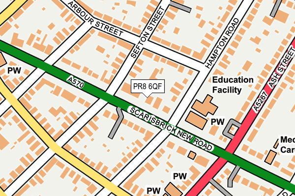 PR8 6QF map - OS OpenMap – Local (Ordnance Survey)