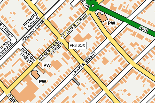 PR8 6QX map - OS OpenMap – Local (Ordnance Survey)