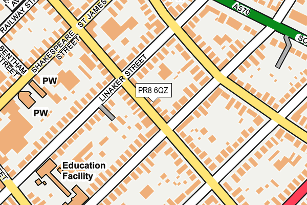 PR8 6QZ map - OS OpenMap – Local (Ordnance Survey)