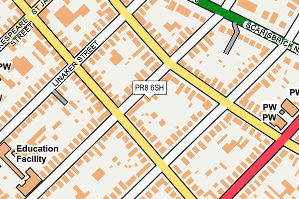 PR8 6SH map - OS OpenMap – Local (Ordnance Survey)