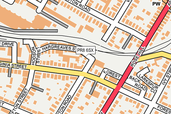 PR8 6SX map - OS OpenMap – Local (Ordnance Survey)