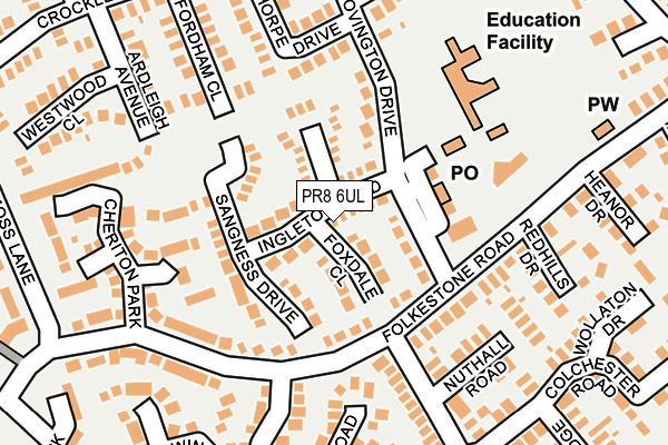 PR8 6UL map - OS OpenMap – Local (Ordnance Survey)