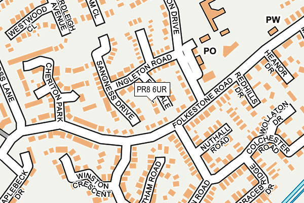 PR8 6UR map - OS OpenMap – Local (Ordnance Survey)