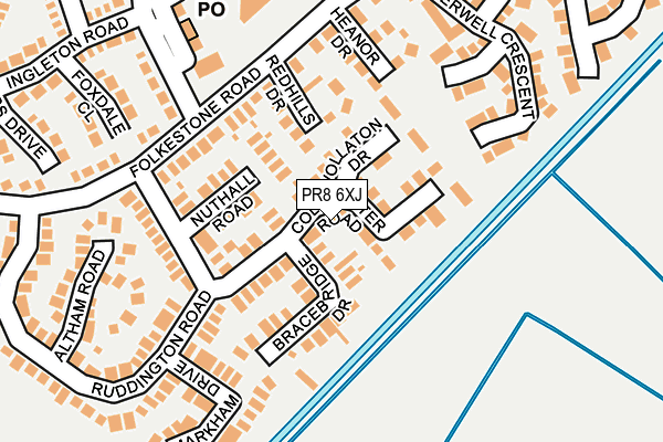 PR8 6XJ map - OS OpenMap – Local (Ordnance Survey)