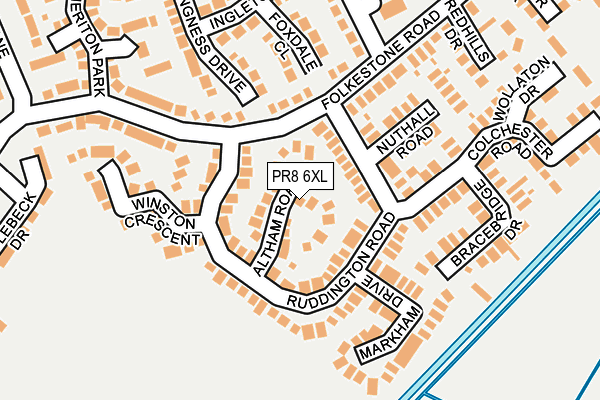 PR8 6XL map - OS OpenMap – Local (Ordnance Survey)