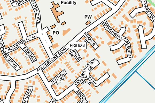 PR8 6XS map - OS OpenMap – Local (Ordnance Survey)
