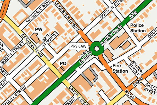 PR9 0AW map - OS OpenMap – Local (Ordnance Survey)