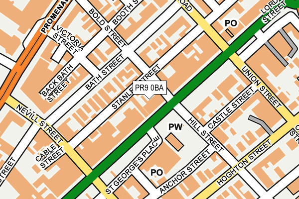 PR9 0BA map - OS OpenMap – Local (Ordnance Survey)