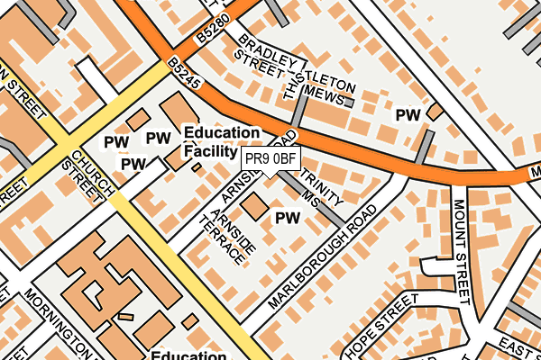 PR9 0BF map - OS OpenMap – Local (Ordnance Survey)