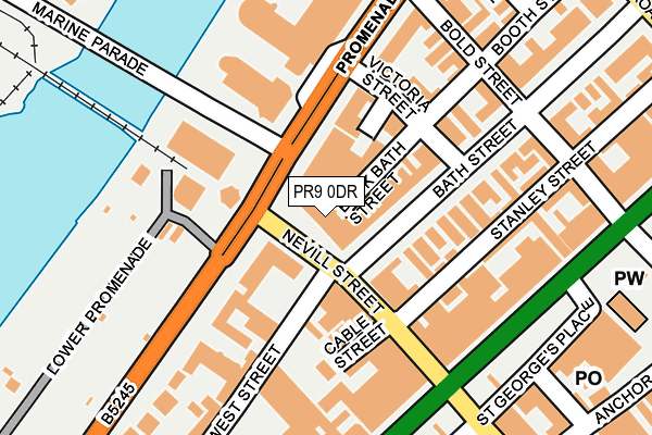 PR9 0DR map - OS OpenMap – Local (Ordnance Survey)