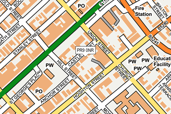 PR9 0NR map - OS OpenMap – Local (Ordnance Survey)