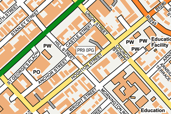 PR9 0PG map - OS OpenMap – Local (Ordnance Survey)