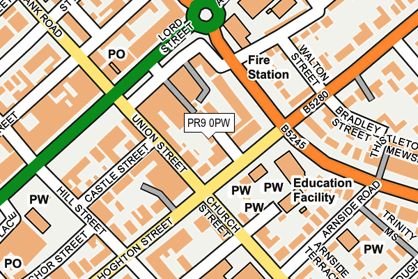 PR9 0PW map - OS OpenMap – Local (Ordnance Survey)