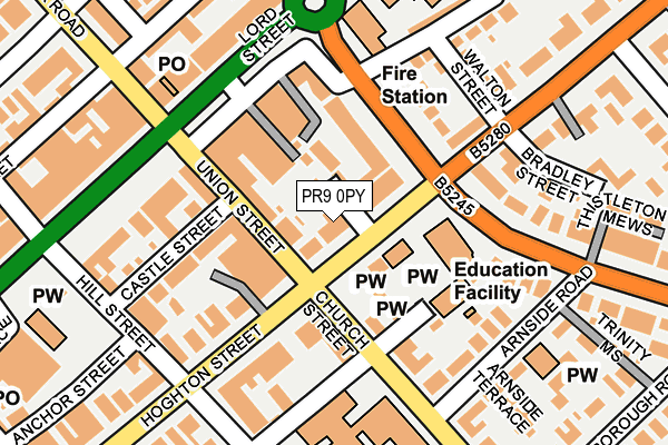 PR9 0PY map - OS OpenMap – Local (Ordnance Survey)