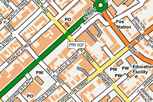 PR9 0QF map - OS OpenMap – Local (Ordnance Survey)