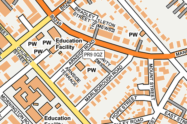 PR9 0QZ map - OS OpenMap – Local (Ordnance Survey)