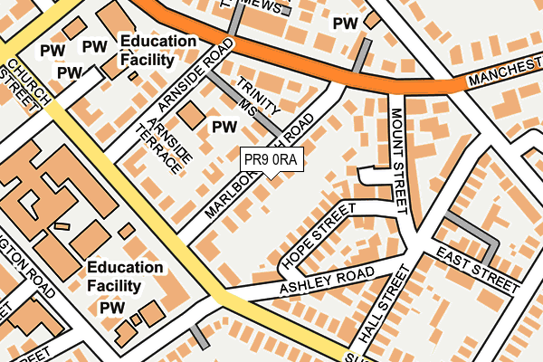PR9 0RA map - OS OpenMap – Local (Ordnance Survey)