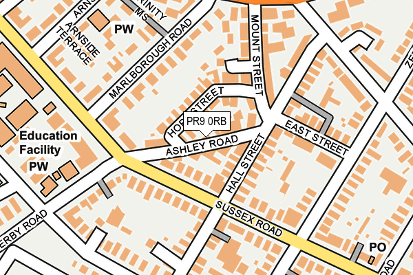 PR9 0RB map - OS OpenMap – Local (Ordnance Survey)