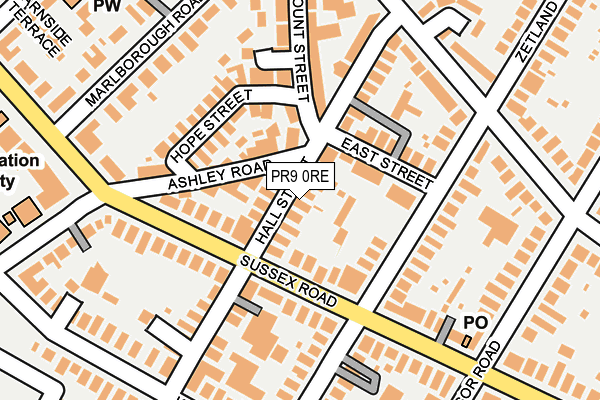 PR9 0RE map - OS OpenMap – Local (Ordnance Survey)