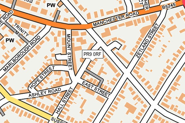 PR9 0RF map - OS OpenMap – Local (Ordnance Survey)