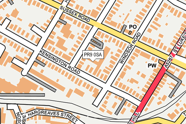 PR9 0SA map - OS OpenMap – Local (Ordnance Survey)