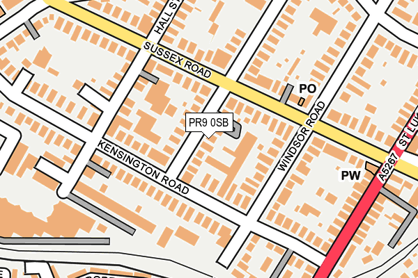 PR9 0SB map - OS OpenMap – Local (Ordnance Survey)