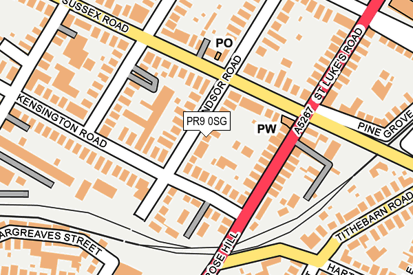PR9 0SG map - OS OpenMap – Local (Ordnance Survey)