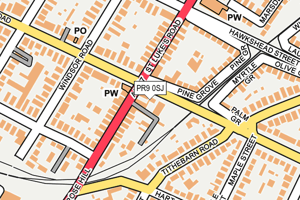 PR9 0SJ map - OS OpenMap – Local (Ordnance Survey)