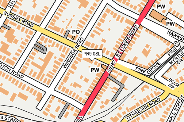 PR9 0SL map - OS OpenMap – Local (Ordnance Survey)