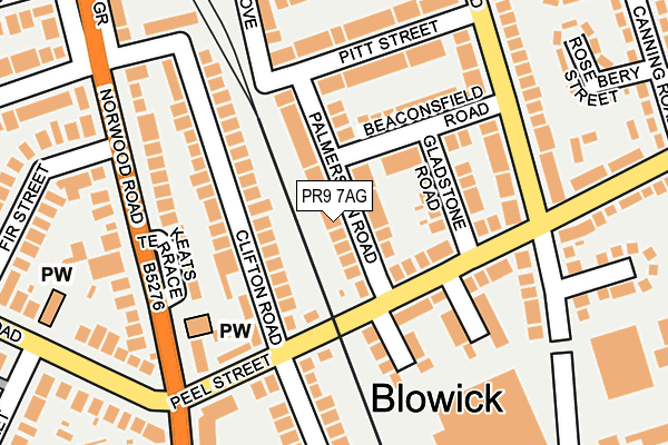 PR9 7AG map - OS OpenMap – Local (Ordnance Survey)