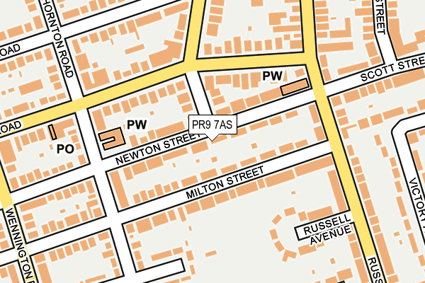 PR9 7AS map - OS OpenMap – Local (Ordnance Survey)