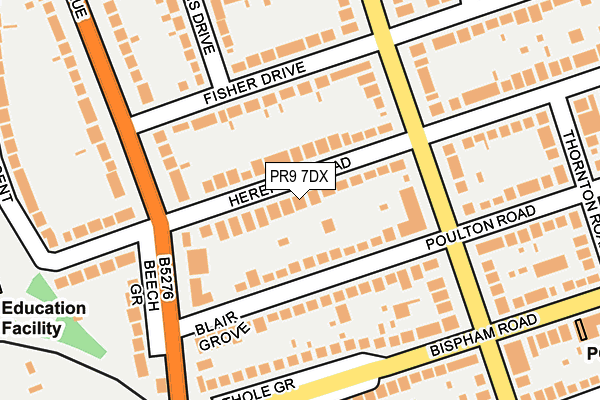 PR9 7DX map - OS OpenMap – Local (Ordnance Survey)