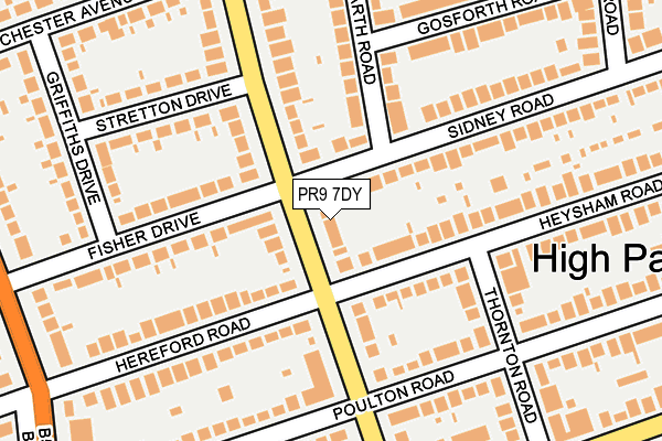 PR9 7DY map - OS OpenMap – Local (Ordnance Survey)