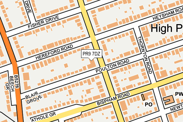 PR9 7DZ map - OS OpenMap – Local (Ordnance Survey)
