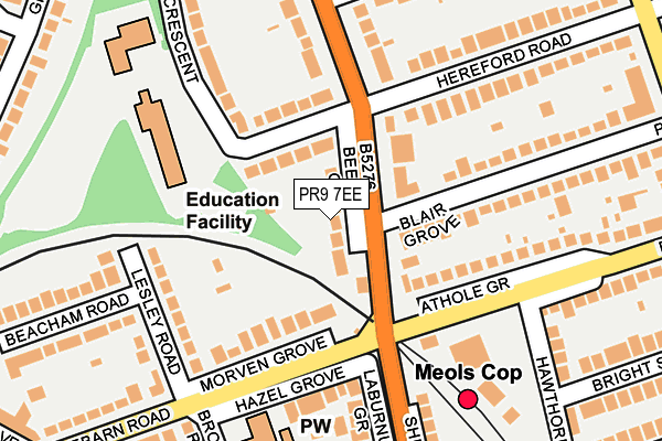 PR9 7EE map - OS OpenMap – Local (Ordnance Survey)