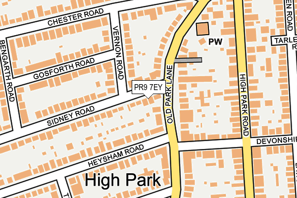 PR9 7EY map - OS OpenMap – Local (Ordnance Survey)