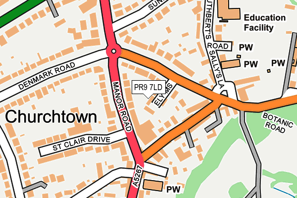 PR9 7LD map - OS OpenMap – Local (Ordnance Survey)