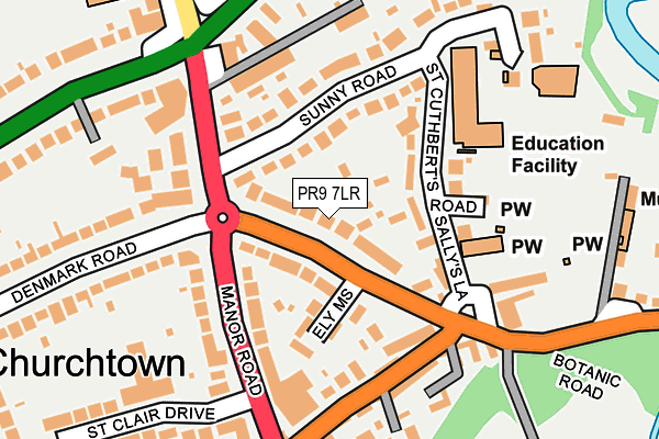 PR9 7LR map - OS OpenMap – Local (Ordnance Survey)