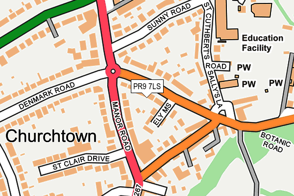 PR9 7LS map - OS OpenMap – Local (Ordnance Survey)