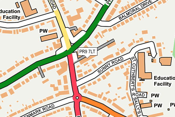 PR9 7LT map - OS OpenMap – Local (Ordnance Survey)