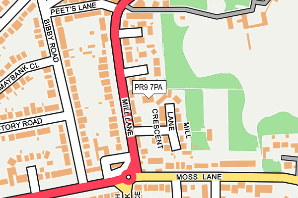 PR9 7PA map - OS OpenMap – Local (Ordnance Survey)