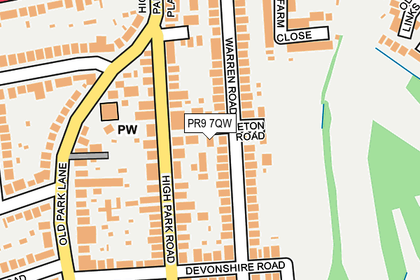 PR9 7QW map - OS OpenMap – Local (Ordnance Survey)
