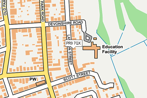 PR9 7QX map - OS OpenMap – Local (Ordnance Survey)