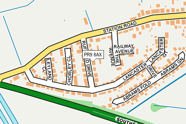 PR9 8AX map - OS OpenMap – Local (Ordnance Survey)